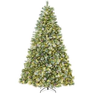 imageBest Choice Products 6ft PreLit Scotch Pine Christmas Tree Premium Frosted PreDecorated Artificial Holiday Decor w 946 Branch Tips 2in1 White and Multicolor LED Lights Cordless SetupFrosted