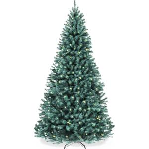 imageBest Choice Products Artificial Frosted Christmas Tree 6ft Premium PreLit Realistic Spruce Holiday Dcor wDense Branches Metal Base  Blue SpruceBlue Spruce