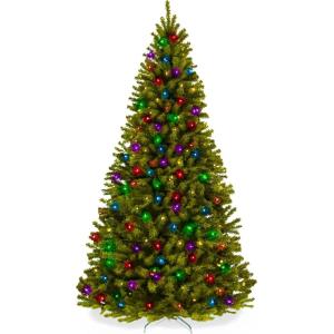 imageBest Choice Products Artificial Frosted Christmas Tree 6ft Premium PreLit Realistic Spruce Holiday Dcor wDense Branches Metal Base  Blue SpruceGreen Spruce W Multicolor Lights