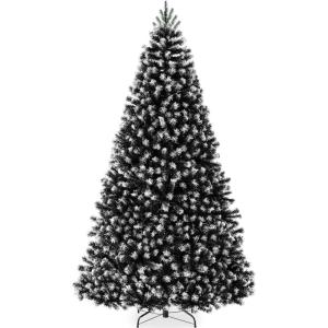 imageBest Choice Products Artificial Frosted Christmas Tree 6ft Premium Unlit Realistic Spruce Holiday Dcor wDense Branches Metal Base  Blue SpruceFrosted Black Spruce