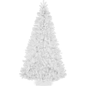 imageBest Choice Products Artificial Frosted Christmas Tree 6ft Premium Unlit Realistic Spruce Holiday Dcor wDense Branches Metal Base  Blue SpruceWhite Spruce