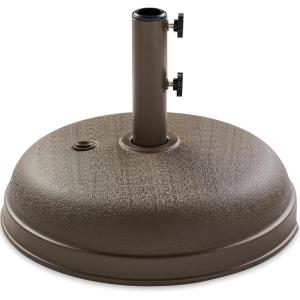 imageBest Choice Products Fillable Umbrella Base Stand Round Dome Plastic Patio Umbrella Base Stand Pole Holder for Outdoor Lawn w 55lbs Weight Capacity Adjustment Knob  BlackBrown
