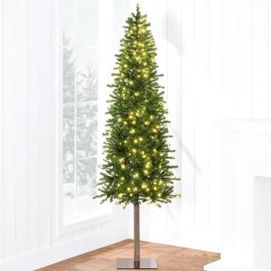imageBest Choice Products Pencil Christmas Tree 75ft Prelit Alpine Slim Holiday Decoration Lighted Skinny Dcor LED Lights Metal StandGreen