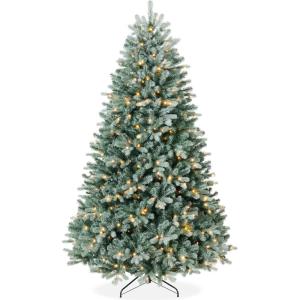 imageBest Choice Products PreLit Blue Spruce Christmas Tree 75Ft Realistic Colorado Artificial Lighted Holiday Dcor w700 Twinkling White ampamp Multi LEDs6ft