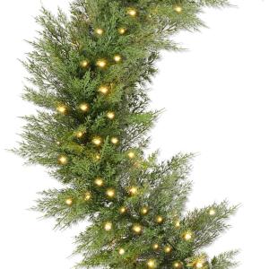 imageBest Choice Products PreLit Cedar Cypress Christmas Garland wTwinkling LEDs 9Ft Realistic Indoor Holiday Accent Decor for Door Mantle Battery9ft