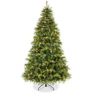 imageBest Choice Products PreLit Cedar Cypress Christmas Tree wTwinkling Lights 6ft Lighted Artificial Holiday Dcor White ampamp Multicolored LEDs6ft