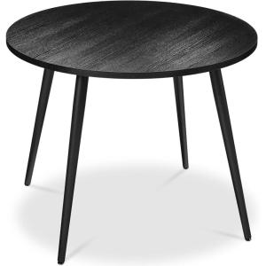 imageBest Choice Products Round 355in Dining Table for 4 wSturdy Wood Finish Steel Legs Mid Century Modern SpaceSaving Small Space Circle Dinette for Home Kitchen Apartment  Medium BrownBlack