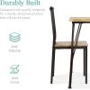 imageBest Choice Products 3Piece Dining Set Modern Dining Table Set Metal and Wood Square Dining Table for Kitchen Dining Room Dinette Breakfast Nook w 2 Chairs  GrayBrown