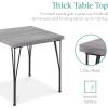 imageBest Choice Products 3Piece Dining Set Modern Dining Table Set Metal and Wood Square Dining Table for Kitchen Dining Room Dinette Breakfast Nook w 2 Chairs  GrayGrey