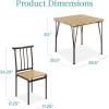 imageBest Choice Products 3Piece Dining Set Modern Dining Table Set Metal and Wood Square Dining Table for Kitchen Dining Room Dinette Breakfast Nook w 2 Chairs  GrayBrown