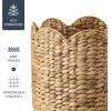 imageBest Choice Products 3pc Water Hyacinth Scalloped Multipurpose Nesting Baskets Storage Bin Organization Totes for Living Room Bedroom Nursery Laundry Room ChestnutNatural