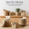 imageBest Choice Products 3pc Water Hyacinth Scalloped Multipurpose Nesting Baskets Storage Bin Organization Totes for Living Room Bedroom Nursery Laundry Room ChestnutNatural