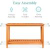imageBest Choice Products 48in 2Shelf Eucalyptus Wooden Console Table Indoor Outdoor Multifunctional Buffet Bar Storage Organizer wFoot Sliders  NaturalNatural