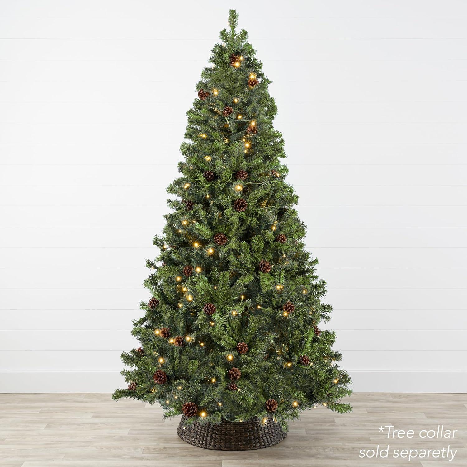 imageBest Choice Products 6ft PreLit PreDecorated Pine Artificial Christmas Tree w 1000 Tips 59 Pinecones 250 Lights Base  GreenGreen
