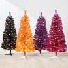 imageBest Choice Products 4ft Prelit Christmas Tree Artificial Mini Tree Perfect for Kids Apartments Bedroom with Twinkling LED Lights  Green SpruceBlack