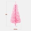 imageBest Choice Products 4ft Prelit Christmas Tree Artificial Mini Tree Perfect for Kids Apartments Bedroom with Twinkling LED Lights  Green SprucePink Tinsel