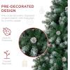 imageBest Choice Products 6ft PreDecorated Holiday Christmas Tree for Home Office Party w1000 Tips Partially Flocked Pinecones Base  Blue SpruceFlocked Green