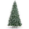 imageBest Choice Products 6ft PreDecorated Holiday Christmas Tree for Home Office Party w1000 Tips Partially Flocked Pinecones Base  Blue SpruceFlocked Green