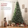 imageBest Choice Products 6ft PreDecorated Holiday Christmas Tree for Home Office Party w1000 Tips Partially Flocked Pinecones Base  Blue SpruceFlocked Green