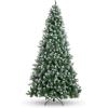 imageBest Choice Products 6ft PreDecorated Holiday Christmas Tree for Home Office Party w1000 Tips Partially Flocked Pinecones Base  Blue SpruceFlocked Green