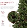 imageBest Choice Products 6ft PreDecorated Holiday Christmas Tree for Home Office Party w1000 Tips Partially Flocked Pinecones Base  Blue SpruceGreen