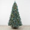 imageBest Choice Products 6ft PreLit PreDecorated Pine Artificial Christmas Tree w 1000 Tips 59 Pinecones 250 Lights Base  GreenBlue Spruce