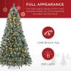 imageBest Choice Products 6ft PreLit PreDecorated Pine Artificial Christmas Tree w 1000 Tips 59 Pinecones 250 Lights Base  GreenFlocked Blue Spruce