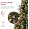 imageBest Choice Products 6ft PreLit PreDecorated Pine Artificial Christmas Tree w 1000 Tips 59 Pinecones 250 Lights Base  GreenFlocked Green
