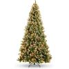 imageBest Choice Products 6ft PreLit PreDecorated Pine Artificial Christmas Tree w 1000 Tips 59 Pinecones 250 Lights Base  GreenFlocked Green