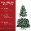 imageBest Choice Products 6ft PreLit PreDecorated Pine Artificial Christmas Tree w 1000 Tips 59 Pinecones 250 Lights Base  GreenFlocked Green