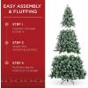 imageBest Choice Products 6ft PreLit PreDecorated Pine Artificial Christmas Tree w 1000 Tips 59 Pinecones 250 Lights Base  GreenFlocked Green