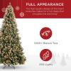 imageBest Choice Products 6ft PreLit PreDecorated Pine Artificial Christmas Tree w 1000 Tips 59 Pinecones 250 Lights Base  GreenFlocked Green