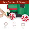 imageBest Choice Products 85 x 5ft Lighted Inflatable Christmas Train ampamp Animated Santa Large Outdoor Holiday Decor wLED Lights Penguins Candy Cane Wheels Gifts