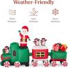 imageBest Choice Products 85 x 5ft Lighted Inflatable Christmas Train ampamp Animated Santa Large Outdoor Holiday Decor wLED Lights Penguins Candy Cane Wheels Gifts