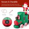imageBest Choice Products 85 x 5ft Lighted Inflatable Christmas Train ampamp Animated Santa Large Outdoor Holiday Decor wLED Lights Penguins Candy Cane Wheels Gifts