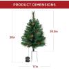 imageBest Choice Products Set of 2 245in Outdoor Flocked Scotch Pine Pathway Christmas Trees Battery Operated PreLit Holiday Dcor wLED LightsGreen
