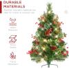 imageBest Choice Products Set of 2 245in Outdoor Flocked Scotch Pine Pathway Christmas Trees Battery Operated PreLit Holiday Dcor wLED LightsGreen WBerries