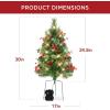 imageBest Choice Products Set of 2 245in Outdoor Flocked Scotch Pine Pathway Christmas Trees Battery Operated PreLit Holiday Dcor wLED LightsGreen WBerries