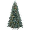 imageBest Choice Products 6ft PreLit PreDecorated Pine Artificial Christmas Tree w 1000 Tips 59 Pinecones 250 Lights Base  GreenBlue Spruce