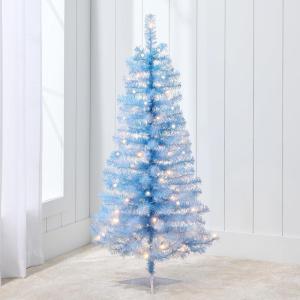 imageBest Choice Products 4ft Prelit Christmas Tree Artificial Mini Tree Perfect for Kids Apartments Bedroom with Twinkling LED Lights  Green SpruceBaby Blue