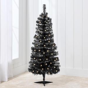 imageBest Choice Products 4ft Prelit Christmas Tree Artificial Mini Tree Perfect for Kids Apartments Bedroom with Twinkling LED Lights  Green SpruceBlack