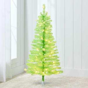 imageBest Choice Products 4ft Prelit Christmas Tree Artificial Mini Tree Perfect for Kids Apartments Bedroom with Twinkling LED Lights  Green SpruceLime Green