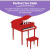 imageBest Choice Products Kids Classic Wooden 30Key Mini Grand Piano Musical Instrument Toy w Piano Lid Bench Foldable Music Rack Song Book Note Stickers Enamel Finish  BlackRed