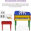 imageBest Choice Products Kids Classic Wooden 30Key Mini Grand Piano Musical Instrument Toy w Piano Lid Bench Foldable Music Rack Song Book Note Stickers Enamel Finish  BlackMultiColor