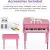 imageBest Choice Products Kids Classic Wooden 30Key Mini Grand Piano Musical Instrument Toy w Piano Lid Bench Foldable Music Rack Song Book Note Stickers Enamel Finish  BlackPink