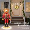 imageBest Choice Products Christmas Nutcracker Bear 5ft Pop Up Lighted Large Holiday 3D Yard Decoration w 150 Twinkling LED Lights for Outdoor Indoor  Red5ft Bear Nutcracker