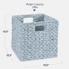 imageBest Choice Products 105x105in Pack of 5 Cube Storage Baskets Water Hyacinth Multipurpose Collapsible Organizers Handwoven Laundry Totes for Laundry Living Room Kids Room ampamp Nursery  SageBlue