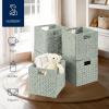 imageBest Choice Products 105x105in Pack of 5 Cube Storage Baskets Water Hyacinth Multipurpose Collapsible Organizers Handwoven Laundry Totes for Laundry Living Room Kids Room ampamp Nursery  SageSage