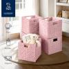 imageBest Choice Products 105x105in Pack of 5 Cube Storage Baskets Water Hyacinth Multipurpose Collapsible Organizers Handwoven Laundry Totes for Laundry Living Room Kids Room ampamp Nursery  SagePink