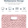 imageBest Choice Products 105x105in Pack of 5 Cube Storage Baskets Water Hyacinth Multipurpose Collapsible Organizers Handwoven Laundry Totes for Laundry Living Room Kids Room ampamp Nursery  SagePink